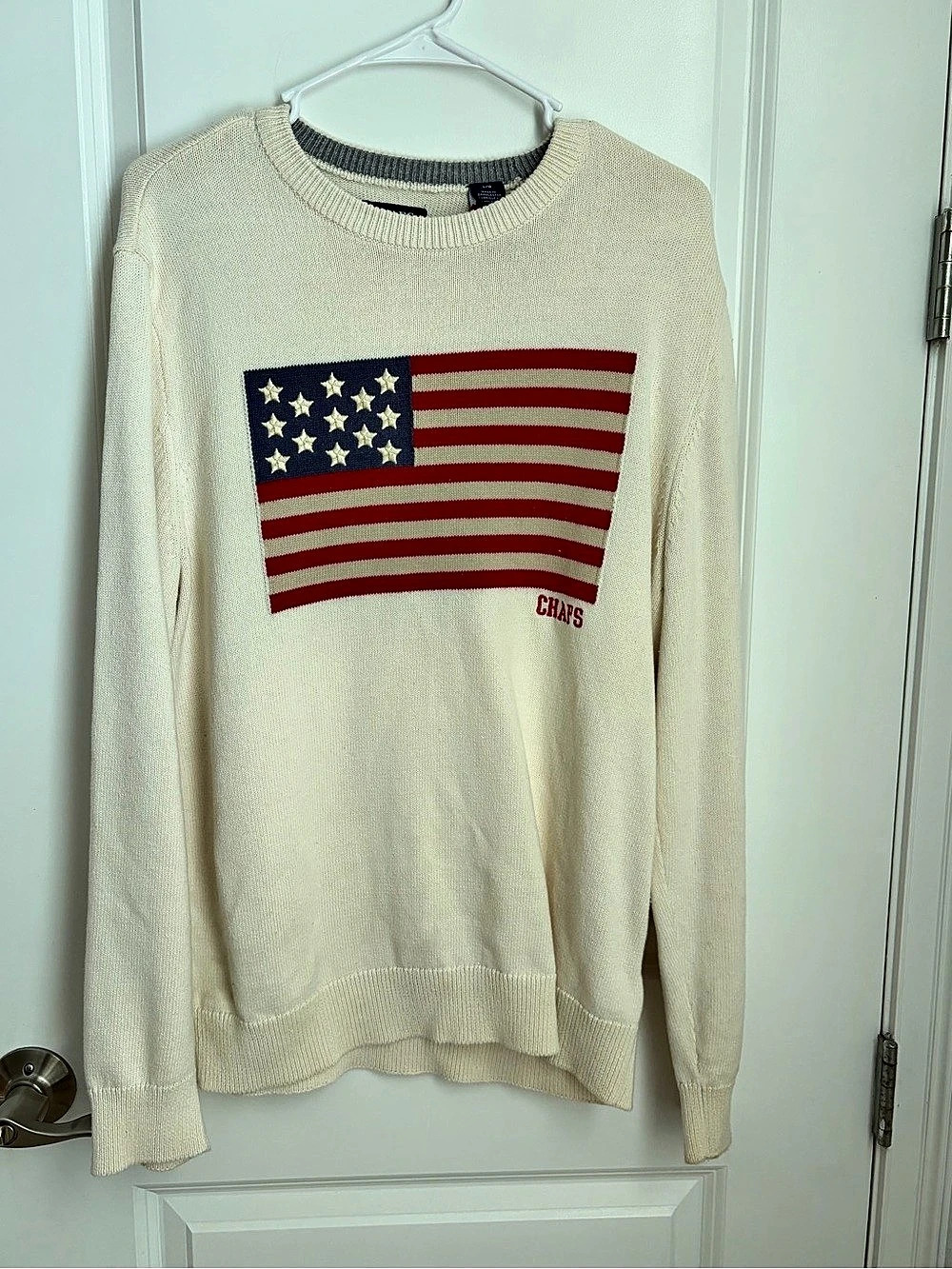 Chaps American Flag Crewneck Sweater Cotton in